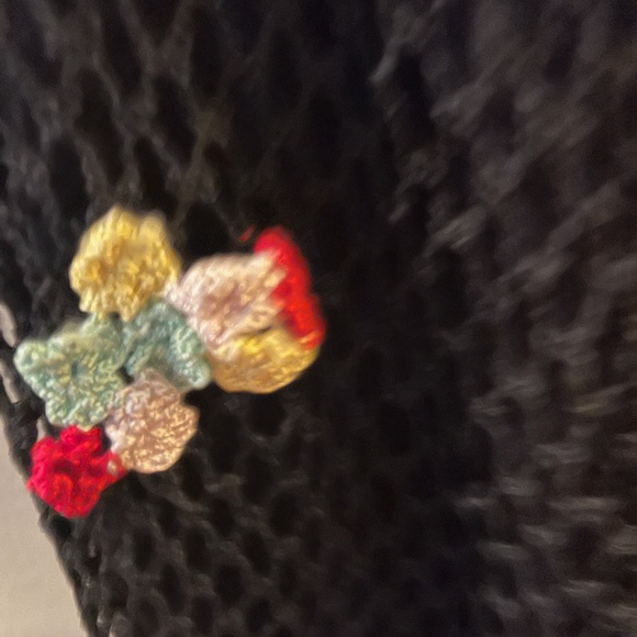 ABS Allen Schwartz Crochet Lined Dress W/ 3D Flowers-Size M - Picture 10 of 16